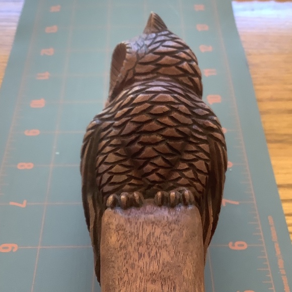 Artisan Signed Wooden Hand Carved Owl Vintage signed J Burris 85 - Picture 16 of 17